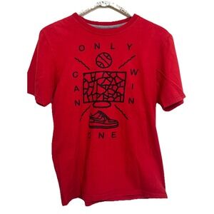 Nike Red Regular Fit "Only One Can Win" Basketball Shirt Sports Tee‎ Sz Small S